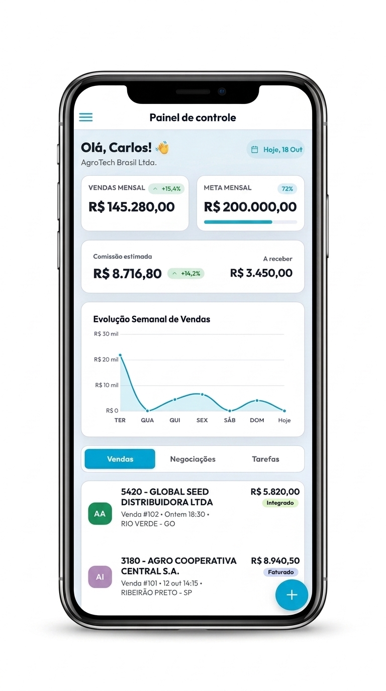 Aplicativo móvel Sereny CRM